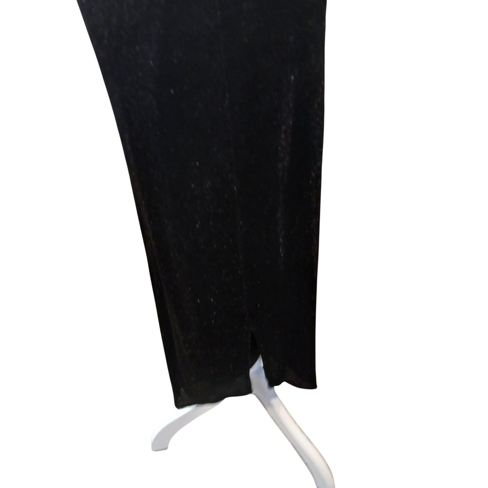 Vtg Arianna Black Sparkle Spaghetti Strap Midi Assymetric Empire Waist sz 10 Y2K - Picture 4 of 12